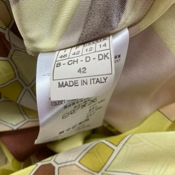 EMILIO PUCCI 1990's Geometric Print Silk Jersey Chiffon Maxi Dress - Picture 16 of 16